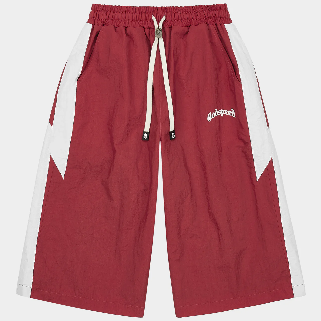 godspeed anvil 3qtr shorts red front view godspeed anvil 3qtr shorts red front view