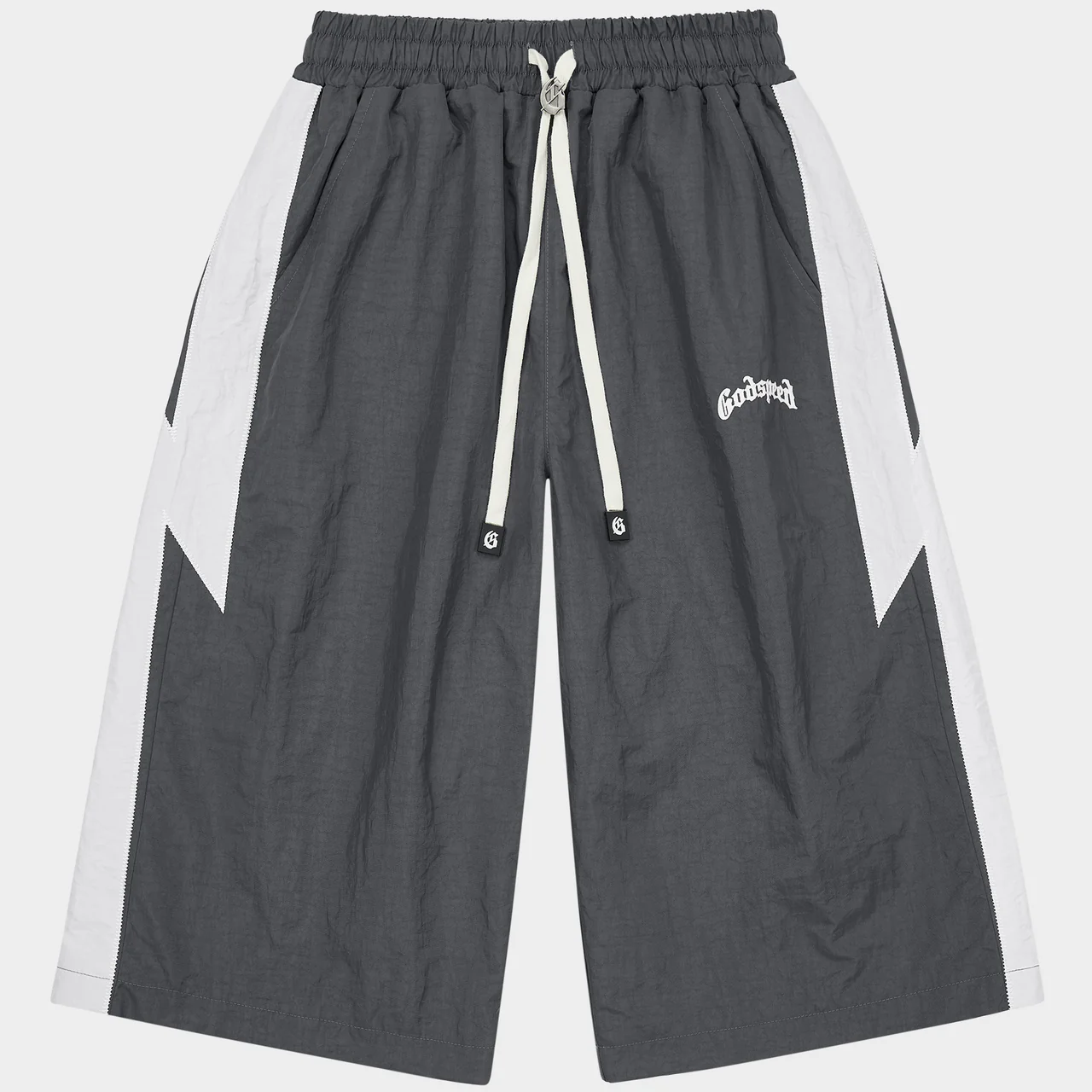 godspeed anvil 3qtr shorts grey front view godspeed anvil 3qtr shorts grey front view