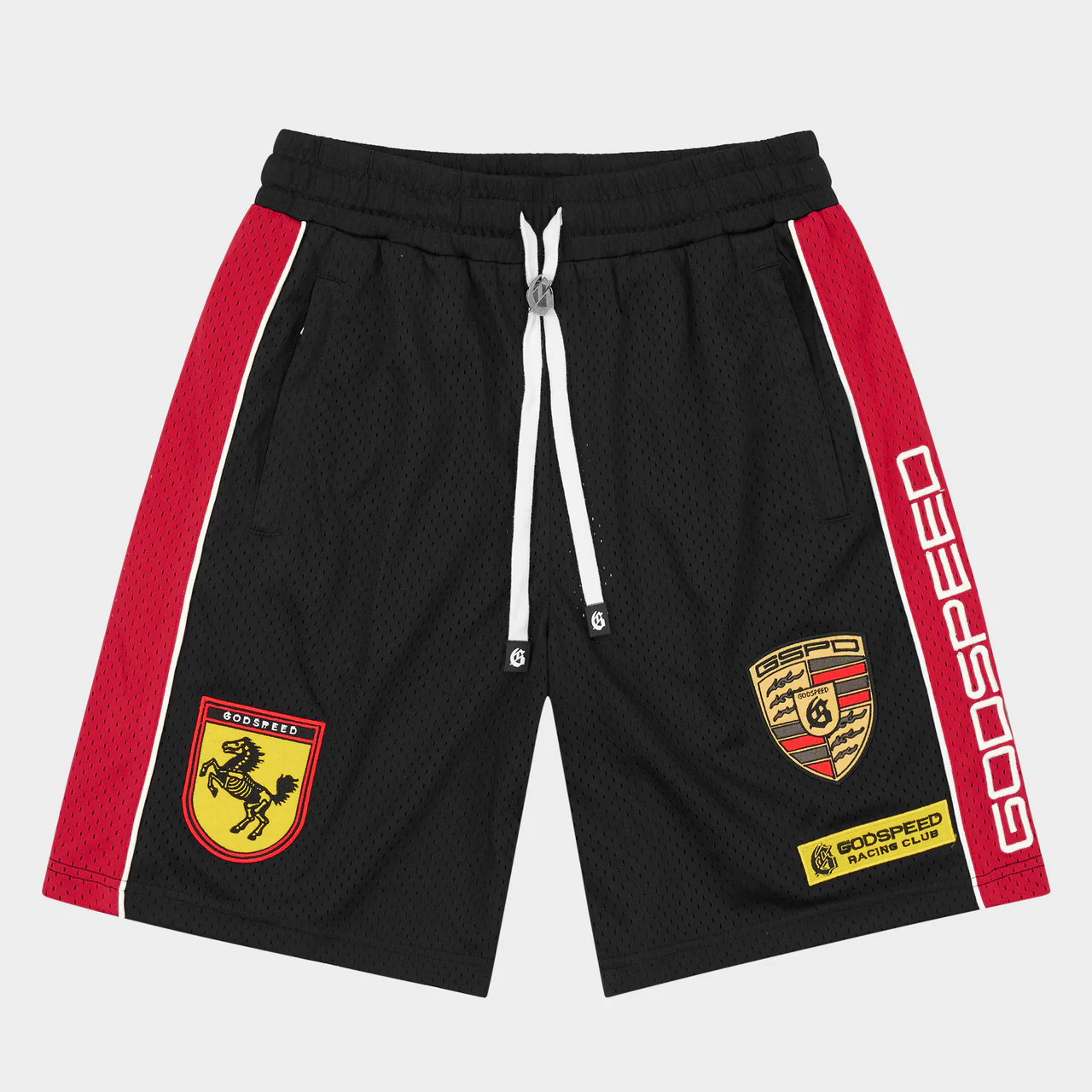 godspeed grc mo shorts black red front view godspeed grc mo shorts black red front view