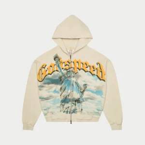 godspeed Hoodie chrome liberty zip hoodie bone front view