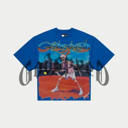 godspeed top spin tee blue wash front view