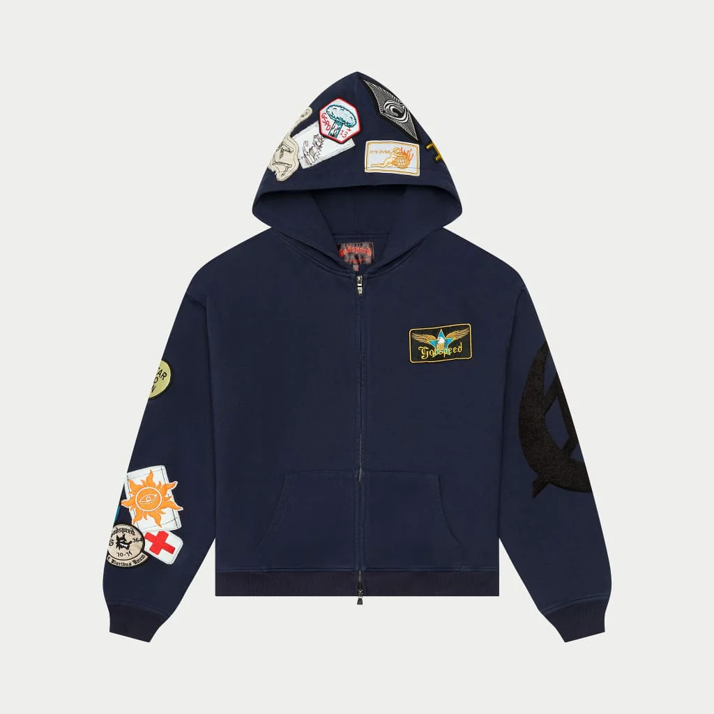 godspeed gs squadron hoodie navy front view godspeed gs squadron hoodie navy front view