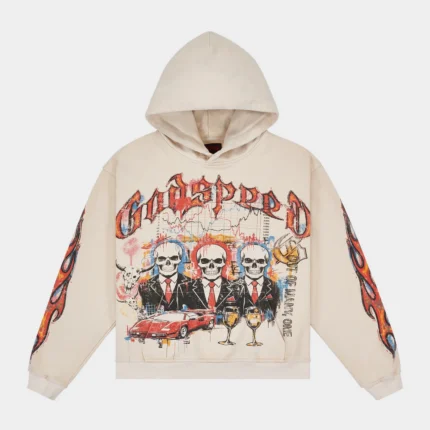 godspeed a.t.h hoodie bone front view