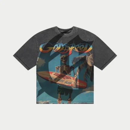 godspeed miami surf club tee grey wash front view