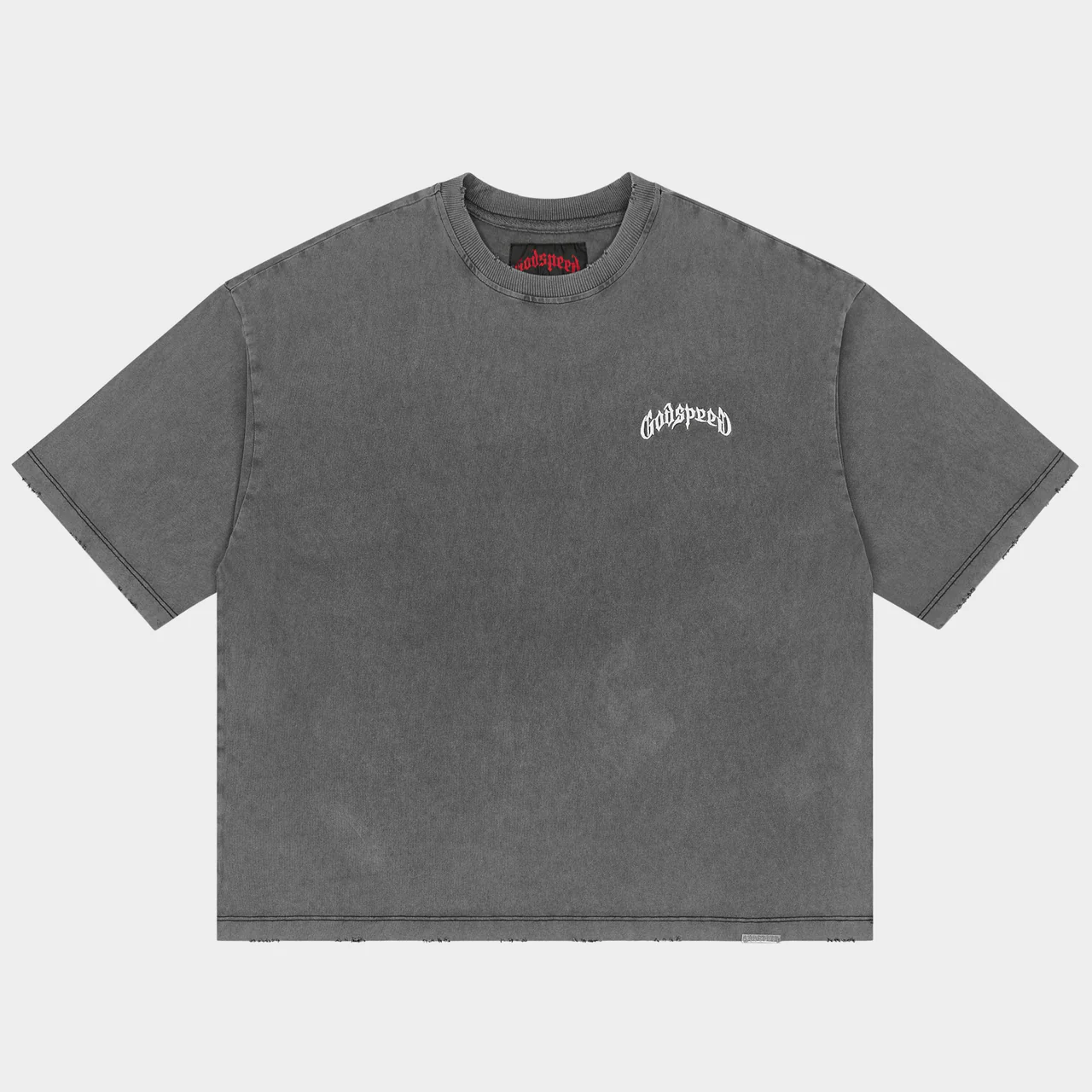 godspeed vital necessi-tee grey wash front view godspeed vital necessi-tee grey wash front view