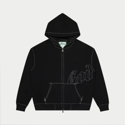 godspeed og logo sweatsuit stitched black front view