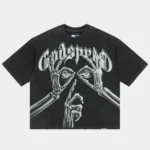 godspeed silencio t shirt black wash front view