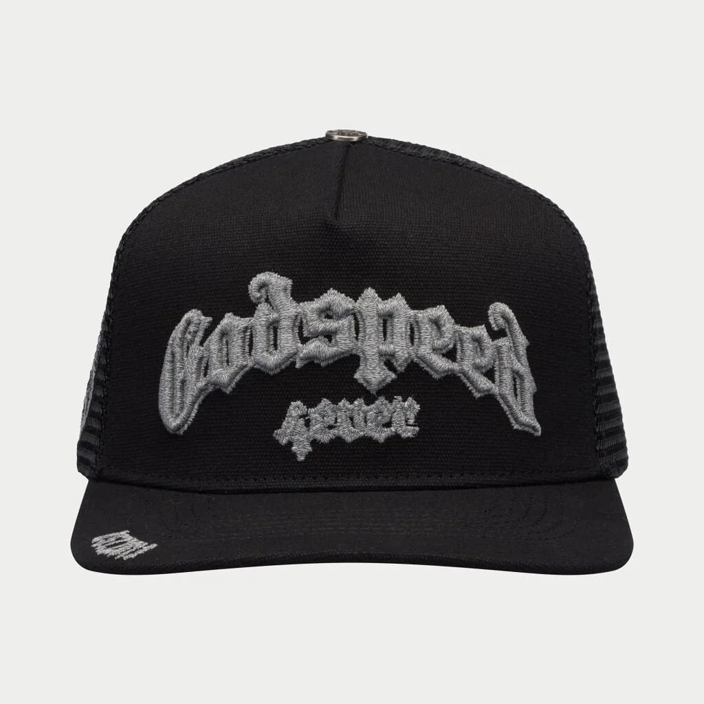 godspeed clothing forever trucker hat 3m reflective front view godspeed clothing forever trucker hat 3m reflective front view