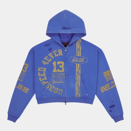 godspeed roadster zip hoodie blue yellow front view